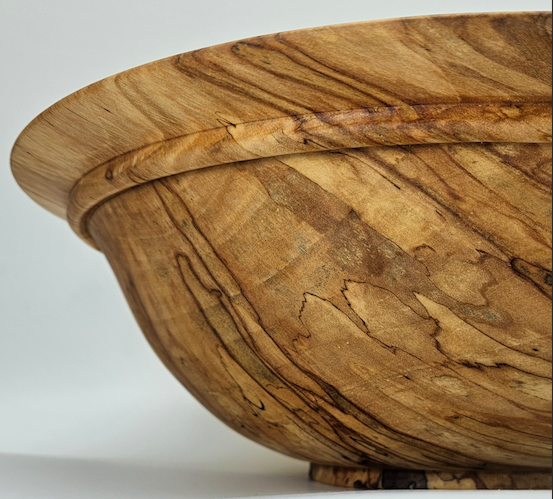 Closeup of a wooden bowl