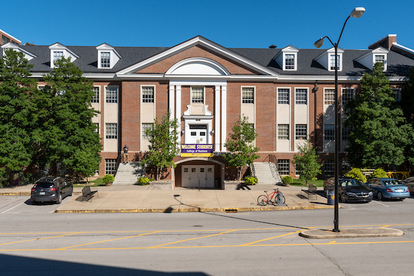 Existing front view of Johnson Hall