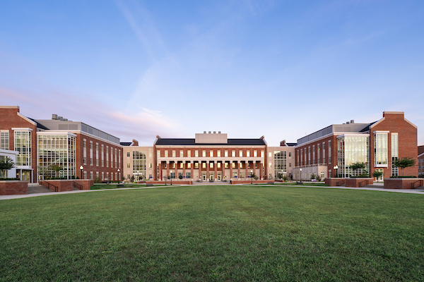 East elevation view of completed Lab Science Commons Building.