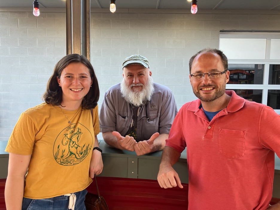 Julia, Dr. Josh Hall, and David Withers (TDEC Zoologist)