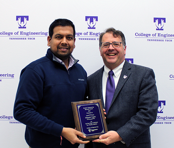Assistant professor of computer science receives the Kinslow Engineering Research Award.