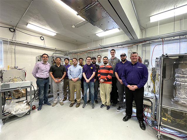 Faculty and student researchers are shown in the Propulsion, Power and Thermal Systems Laboratory 