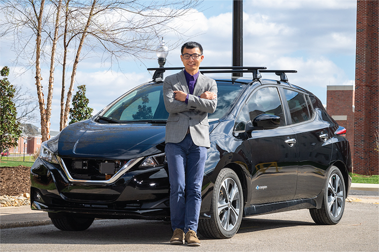 Pingen Chen with Nissan LEAF