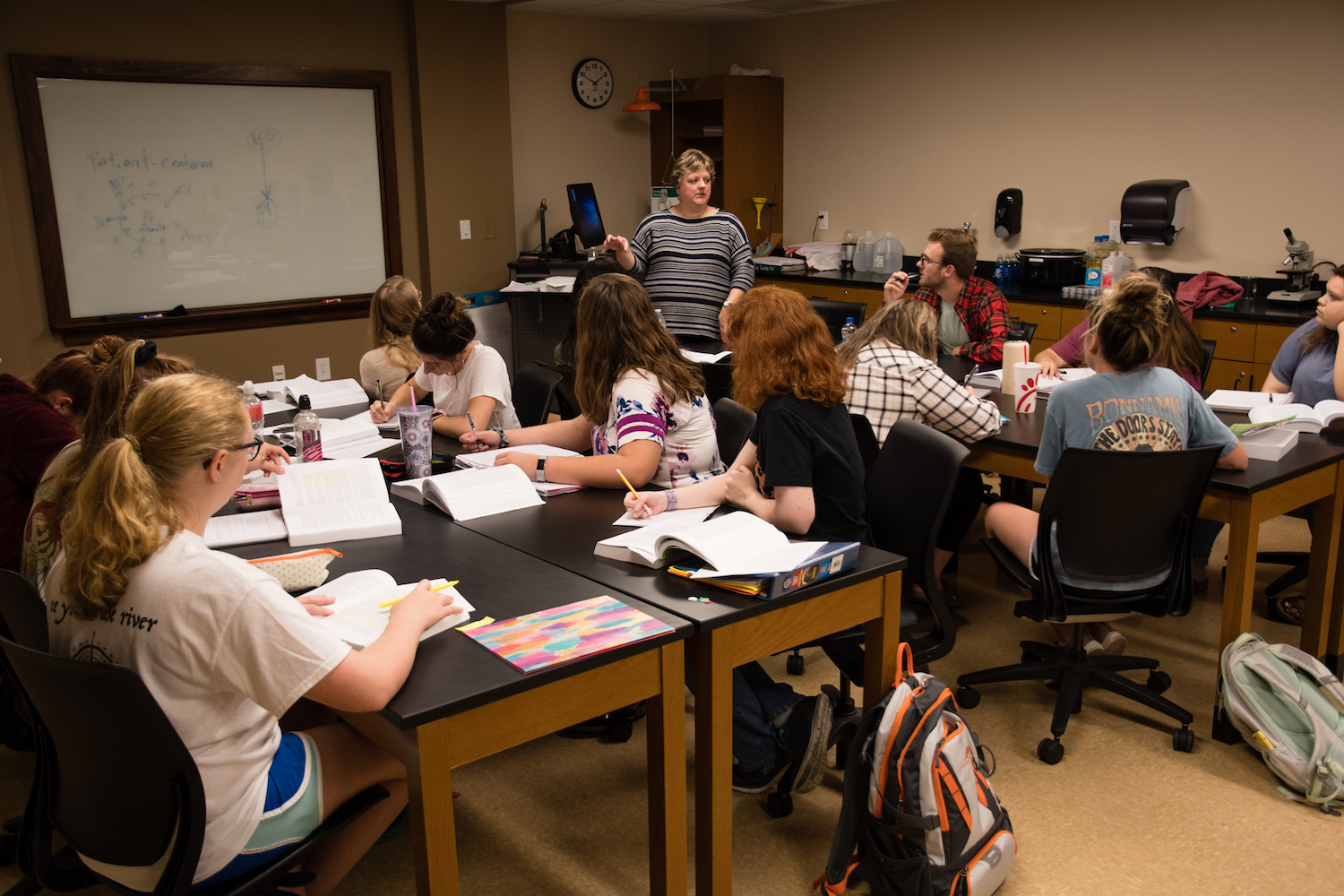 Cara Sisk in the classroom.