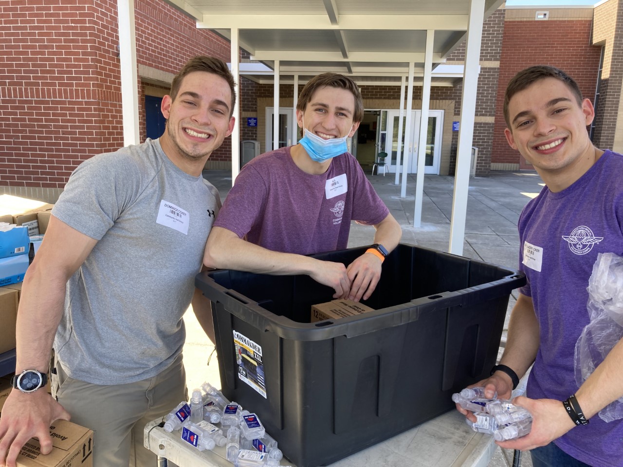 Tech students Dominik Coker, Alex Stovall, and Alexander Coker volunteer at last year's RAM clinic