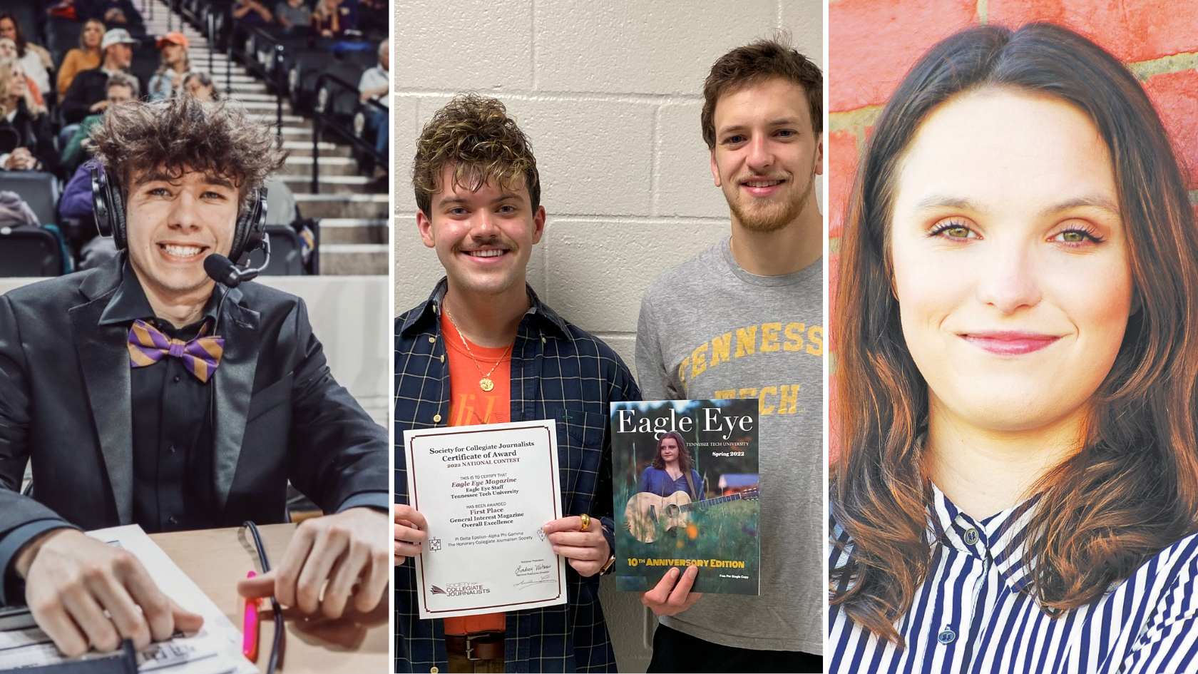 Tech student winners from the 2023 Society for Collegiate Journalists award competition.