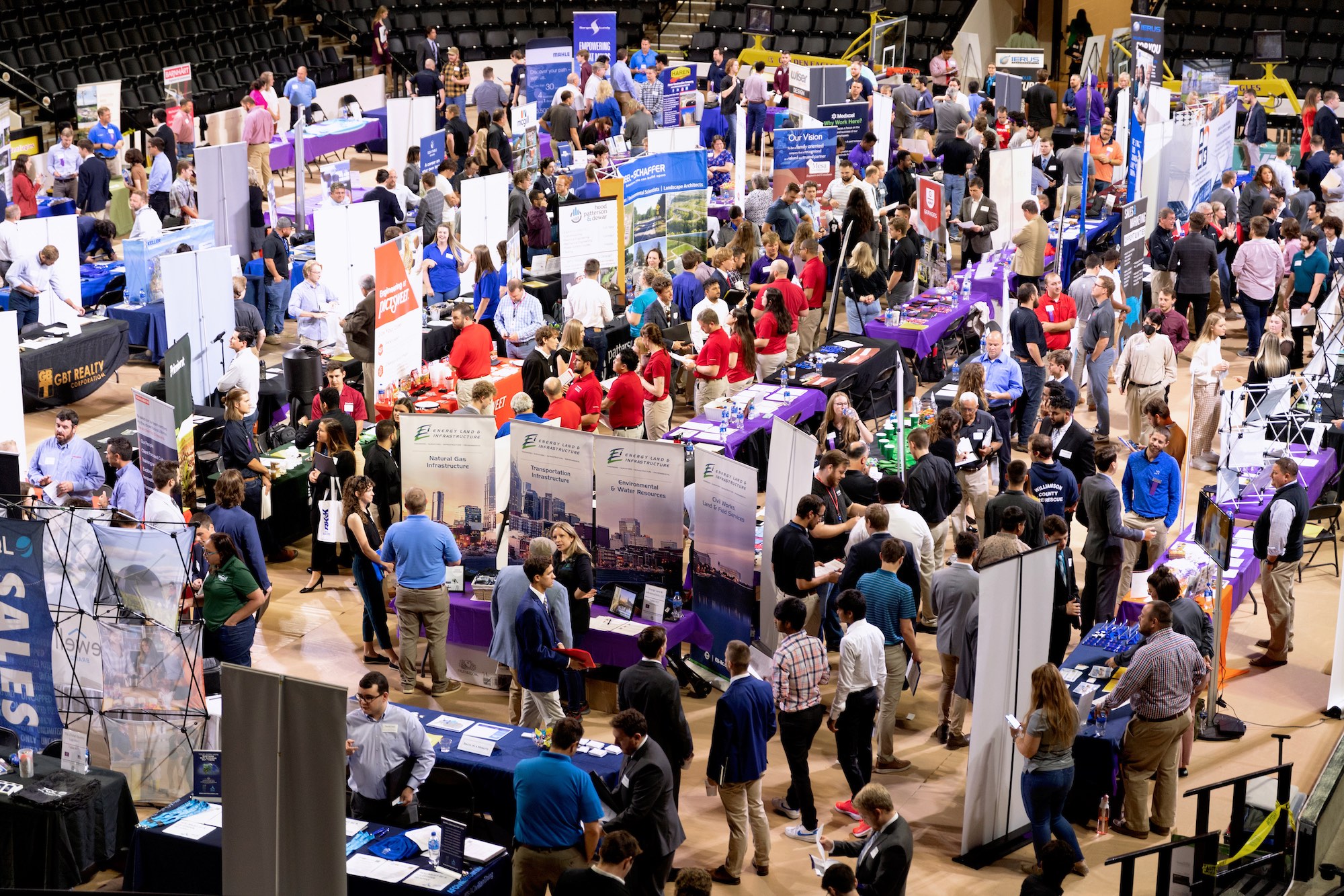 Students and employers interact at a past career fair hosted by Tech's Center for Career Development.