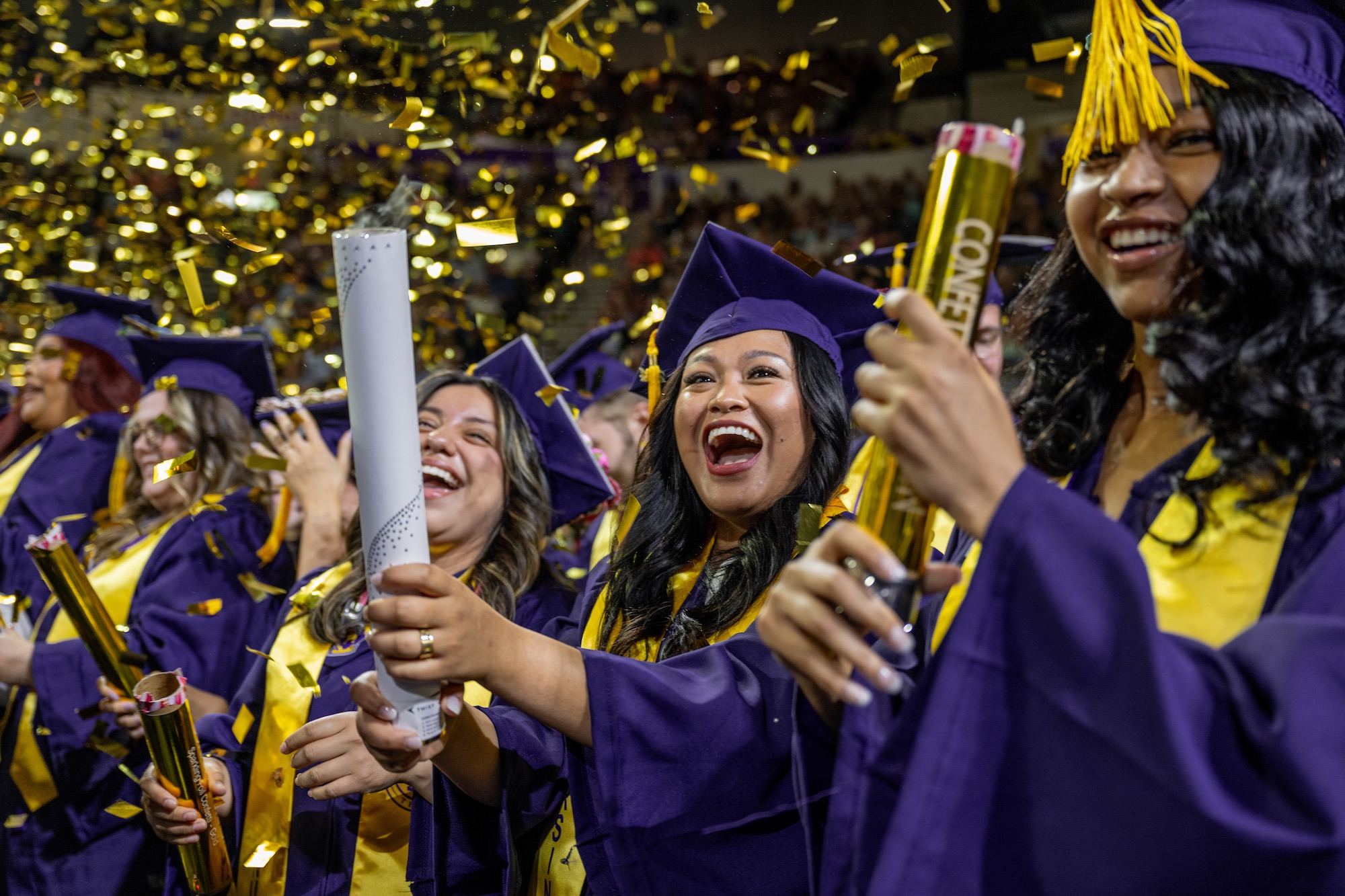 Graduates of Tech’s Whitson-Hester School of Nursing celebrate at the university’s spring 2024 commencement, held on May 3. 