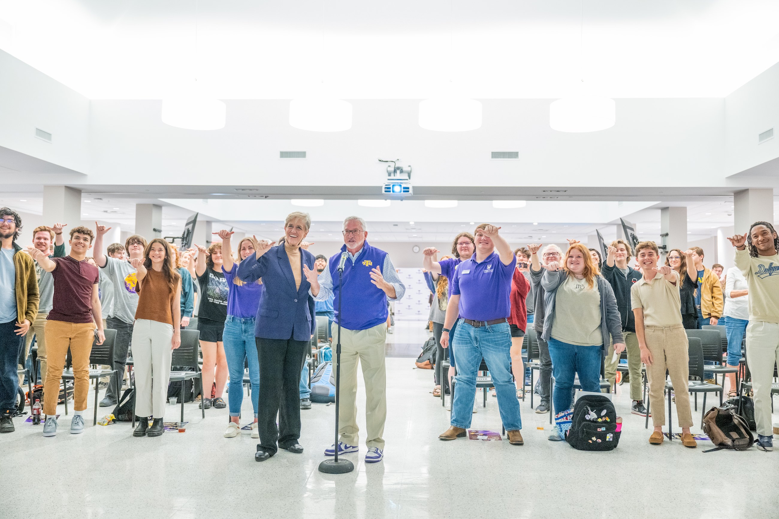 Students give Barry a "Wings Up" 